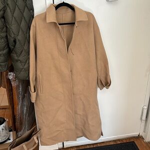 Wool camel long coat